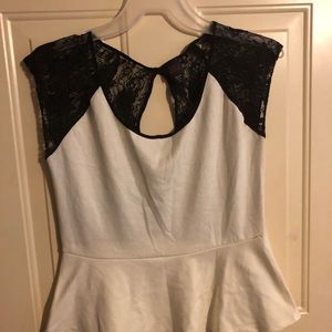White Top with Black Lace